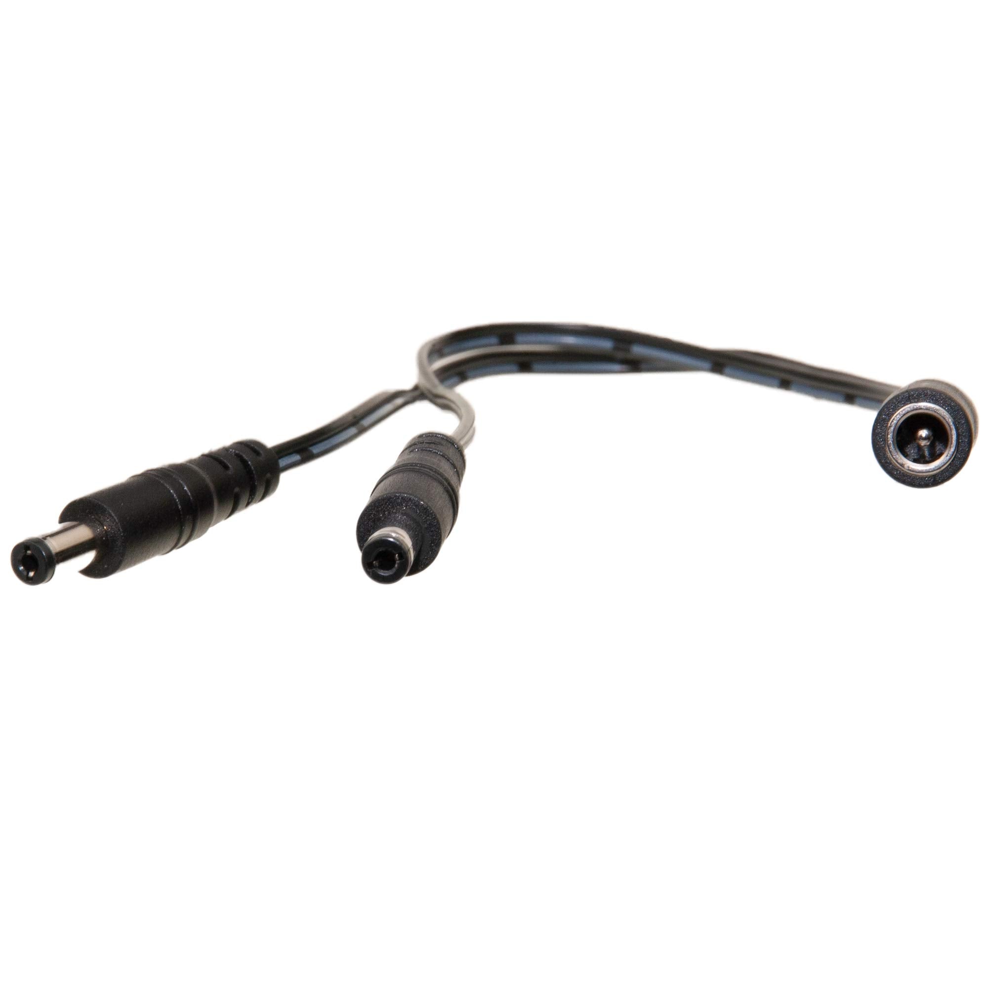 Dc Power Y Cable, Female Dc Socket To Dual Male Dc Plug, 1 Foot