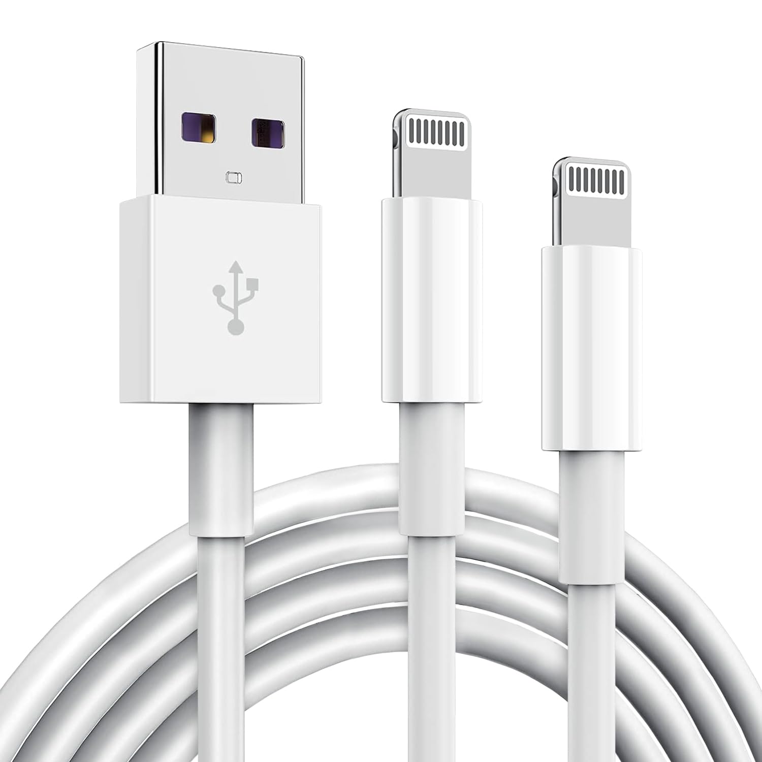 2 Pack Apple Mfi Certified Iphone Charger Cable 6Ft, Apple Lightning To Usb Cable Cord 6 Foot, 2.4A Fast Charging, Apple Phone L