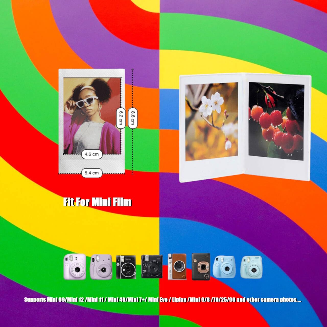 Simple Photo Frame For Fujifilm Instax Polaroid Mini Films ( Mini 11 Mini 40 Mini 8 Camera Film, Mini 7S 7C Camera Film)