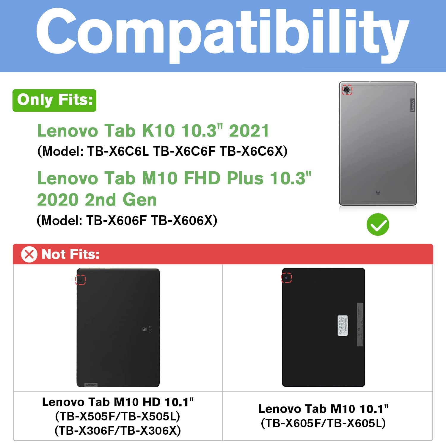 Procase For Lenovo Tab K10 2021/M10 Fhd Plus Case 10.3 Inch (2020 2Nd Gen), Slim Smart Cover Stand Hard Shell Case For 10.3 Tab