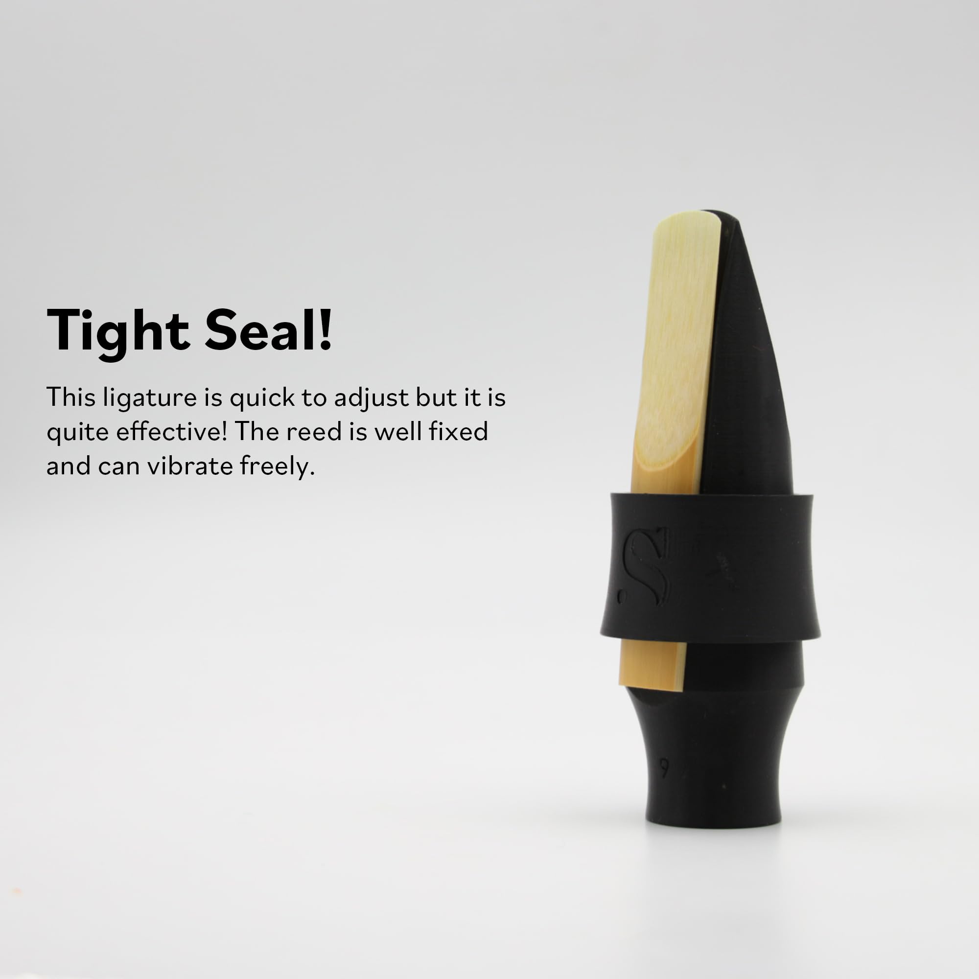 Syos Tenor Saxophone Ligature Pitch Black, Great Fit For Syos Mouthpieces And Compatible With Tenor Sax Rubber Mouthpieces