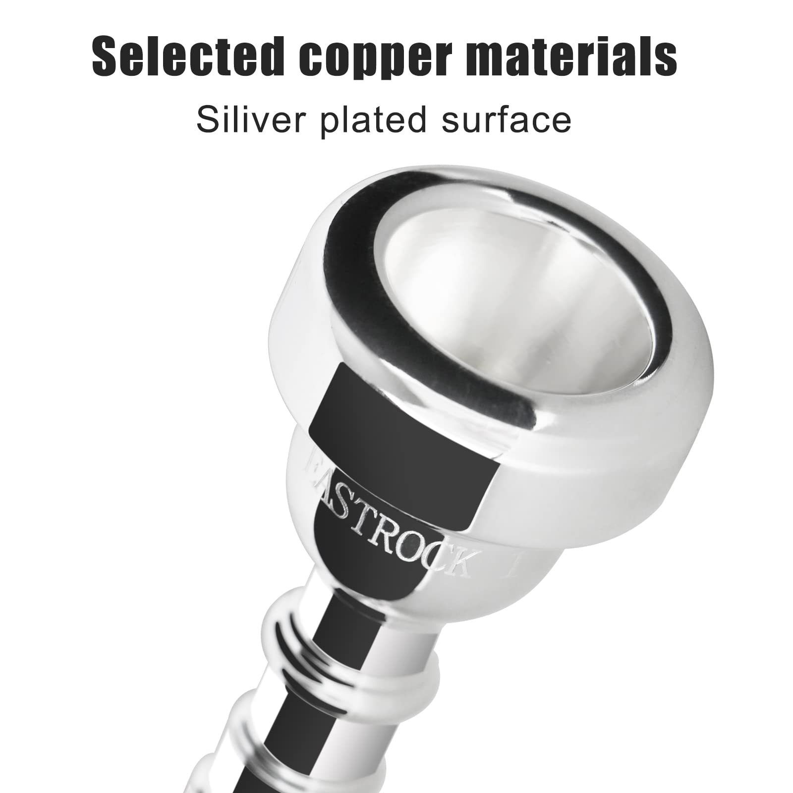 Eastrock 1.5C Trumpet Mouthpiece Silver Plated Bb Trompeta Mouthpiece Trumpet Instrument Accessories Vacuum Packed