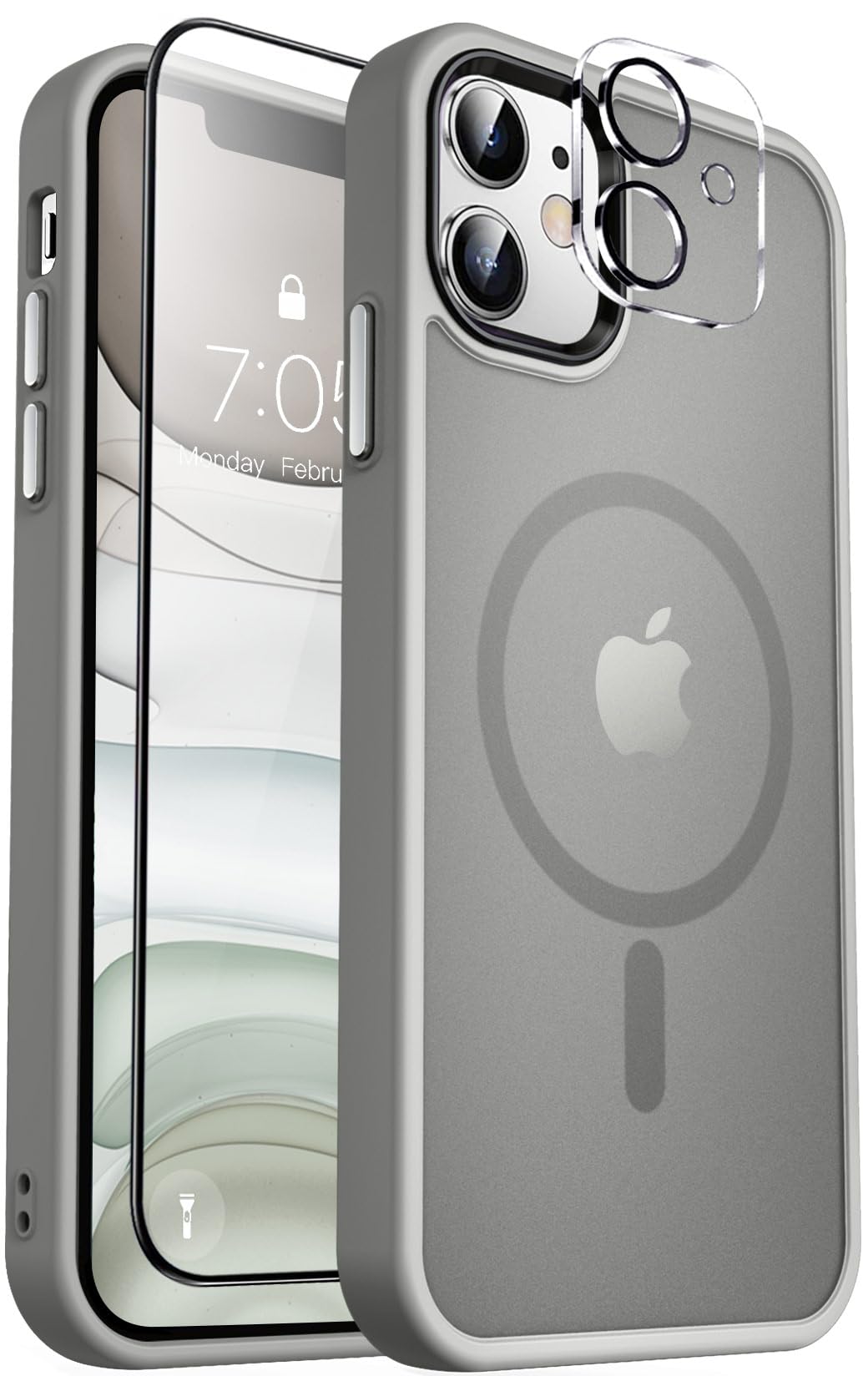 Mocca Strong Magnetic For Iphone 11 Phone Case,[Compatible With Magsafe][Glass Screen Protector+Camera Lens Protector] Slim Thin