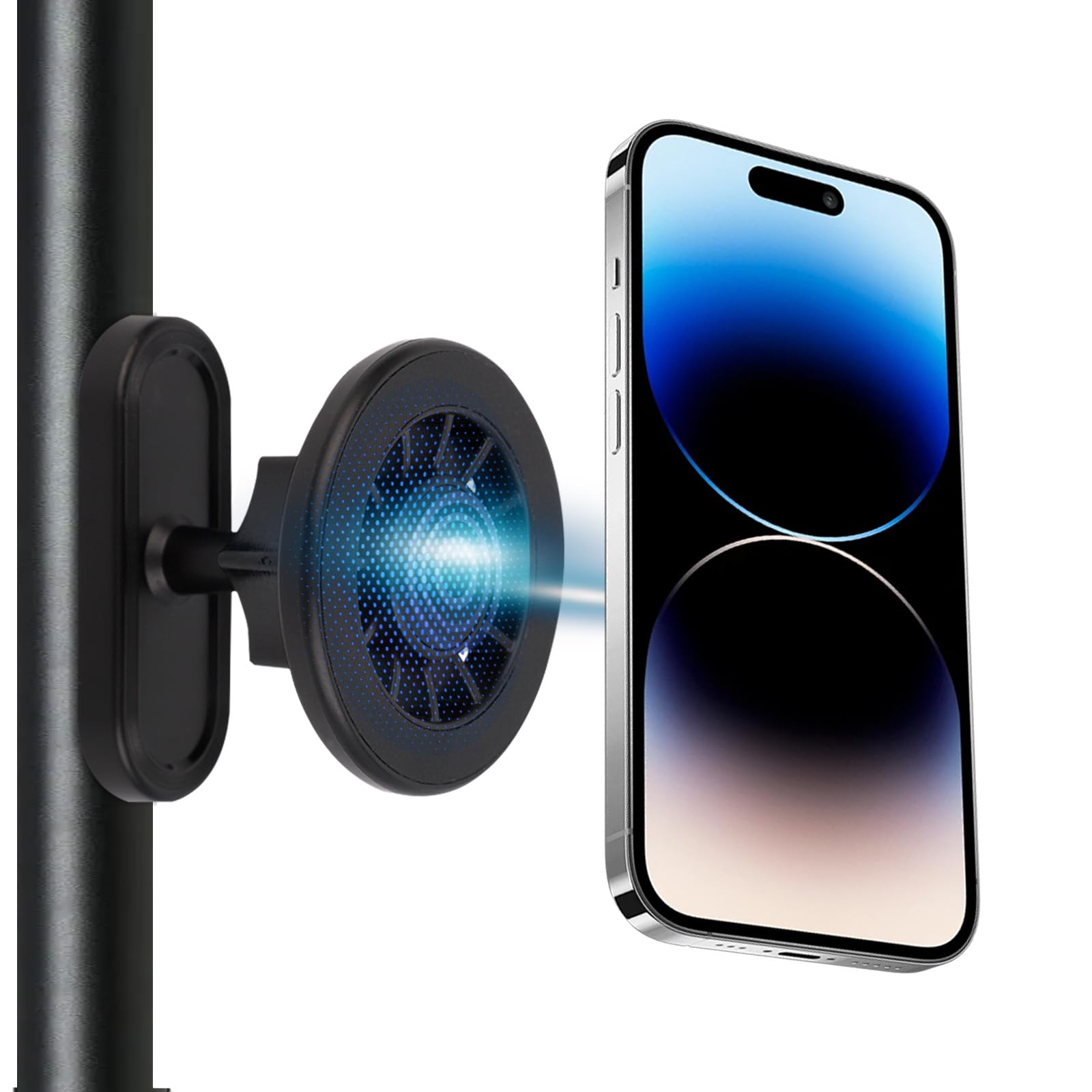 Magnetic Phone Holder for Gym, 360 Adjustable Portable Gym Phone Holder Strong Magnet Phones Mount Grip Attaches to Metal Surfac