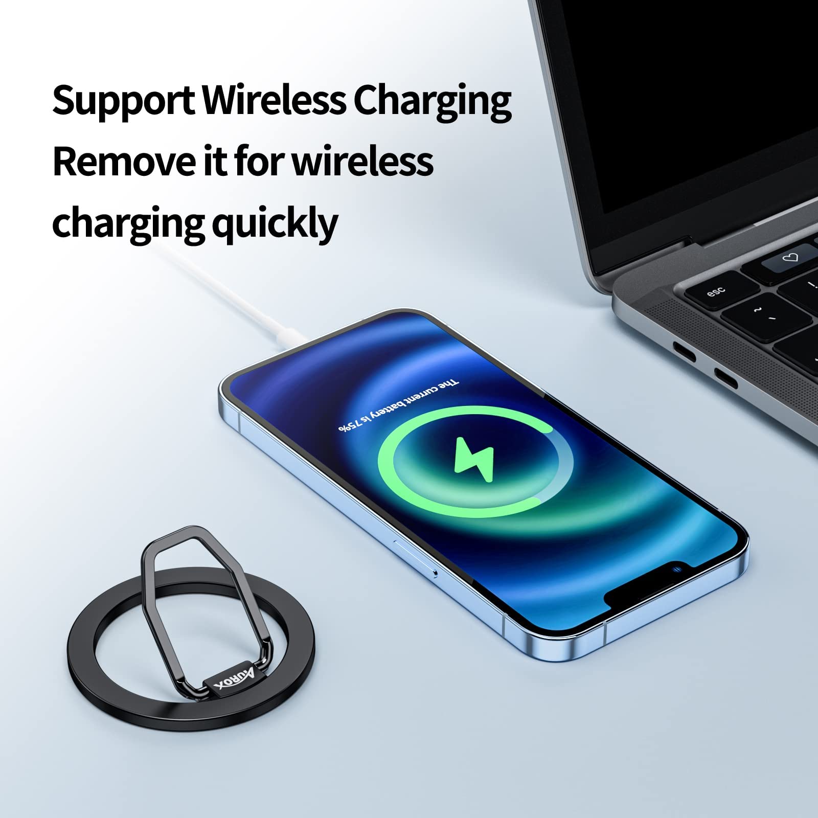 Aurox Magnetic Phone Grip For Magsafe Ring Holder Adjustable Magnetic Phone Ring Holder For Iphone 14/14 Pro/14 Pro Max/14 Plus/