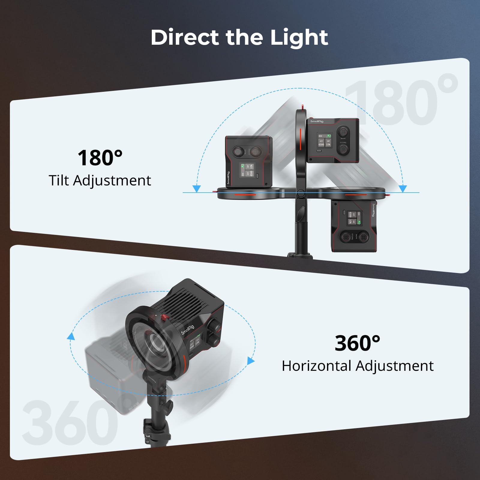 Smallrig Bowens Mount Adapter For Rc 60B - 4476, Supports 1.5Kg, Compatible With Standard Bowens Mount Accessories, 360 Horizont