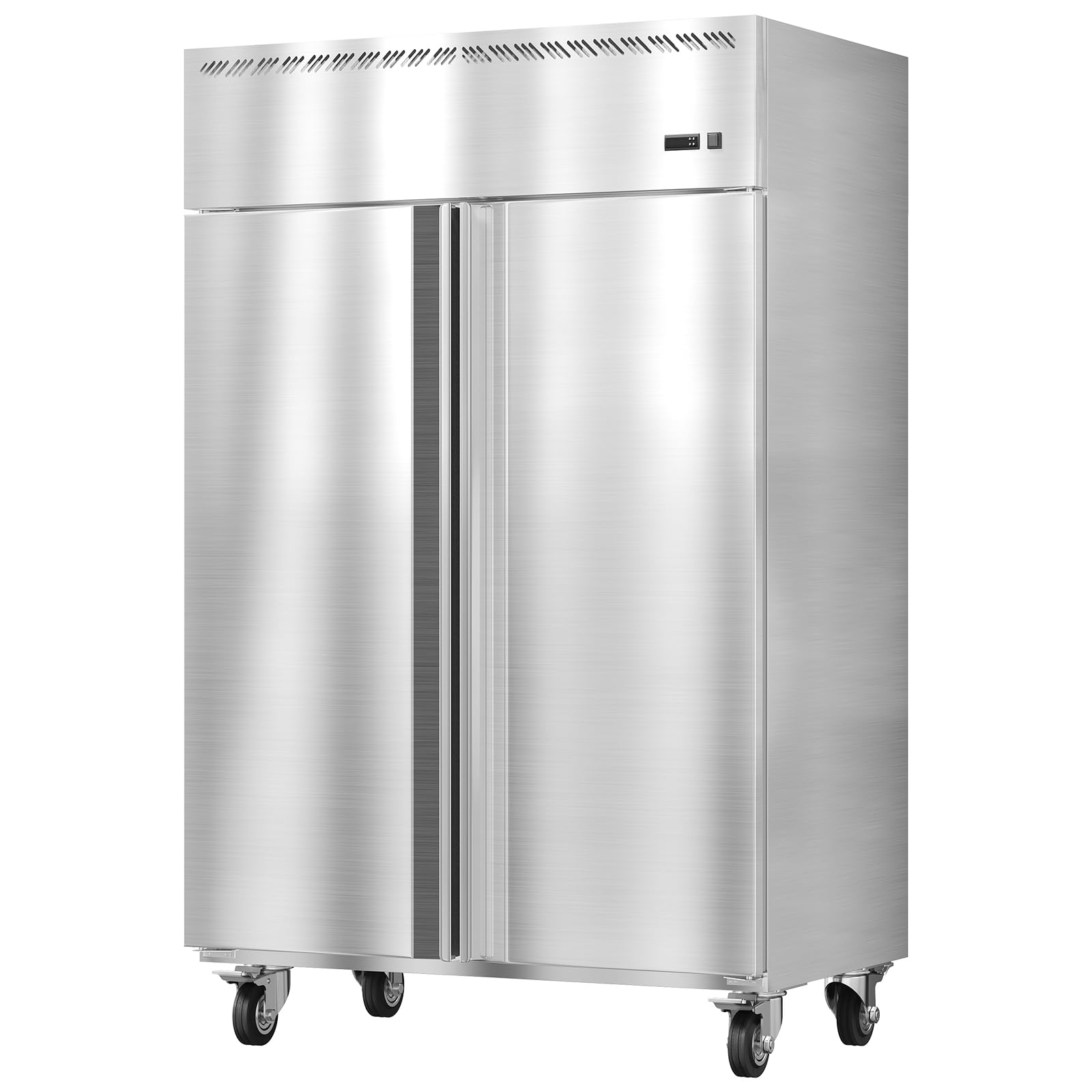 Garvee 48 W Commercial Freezer -8F~0F,Reach-in 36 Cu.ft 2 Door Stainless Steel Commercial Refrigerator Fan Cooling,6 Adjustable