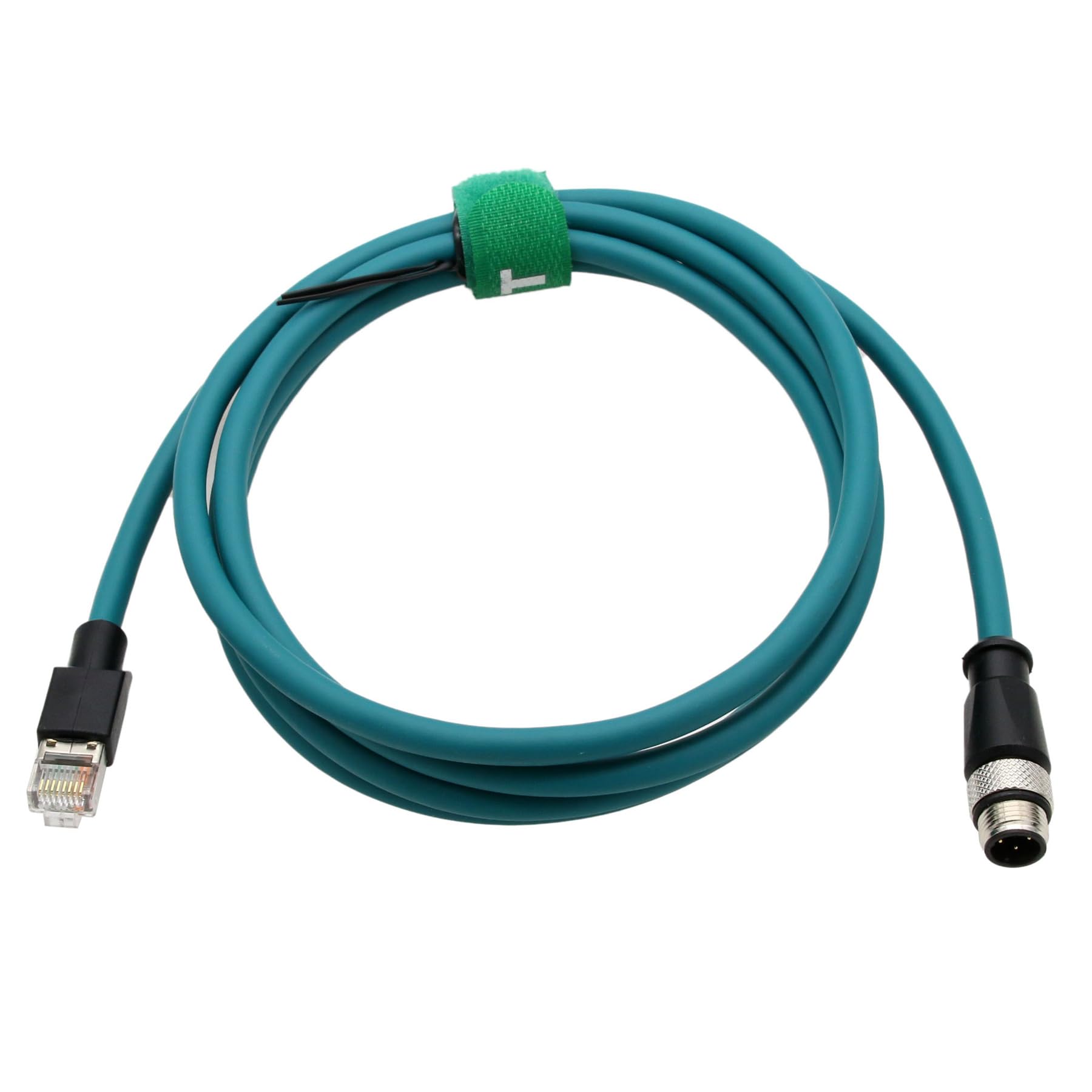 Hangton Ethernet Cat5E Cable M12 4 Pin D Code To Rj45 For Keyence Iv2, Datalogic 210N, Sick Omron Vision Sensor Barcode Reader S