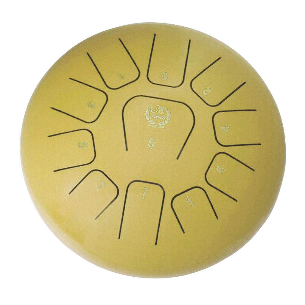 Stainless Steel 11 Note Tongue Drum Hank Drum Lotus Drum Golden  12Inch