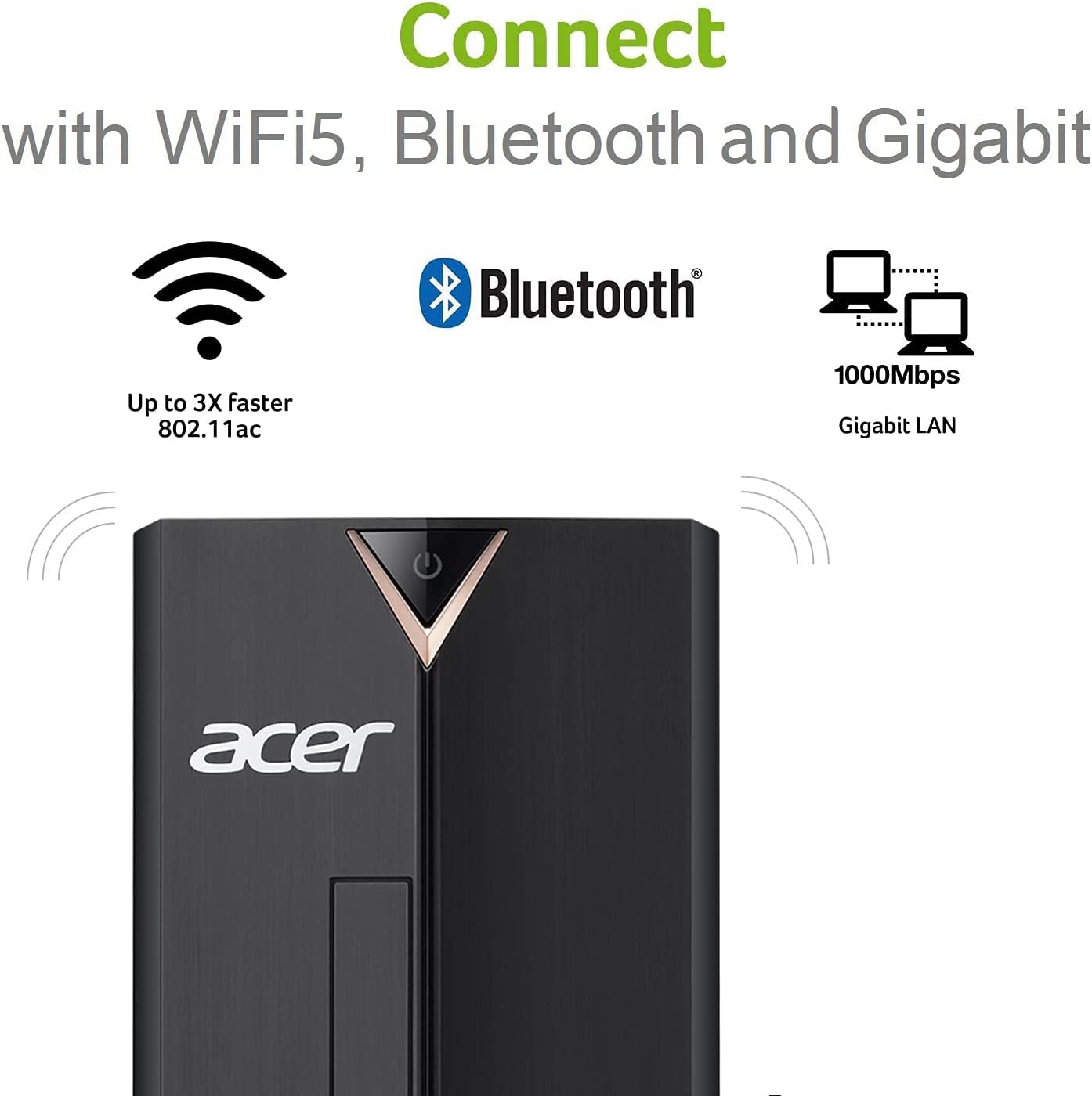 Acer Aspire Xc 830 Ua91 Desktop | Intel Celeron J4125 Quad Core Processor (Up To 2.7Ghz) | 8Gb 2400Mhz Ddr4 | 256Gb Nvme M.2 Ssd