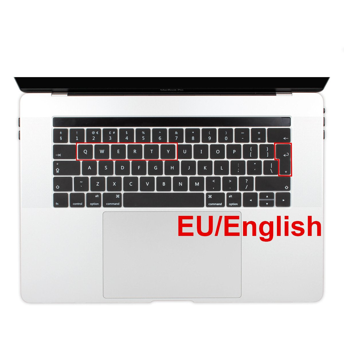 Batianda Eu/Uk Version English Waterproof Ultrathin Silicone Keyboard Cover Skin For Macbook Pro 13 15 Inch 2018 2017 & 2016 Wit