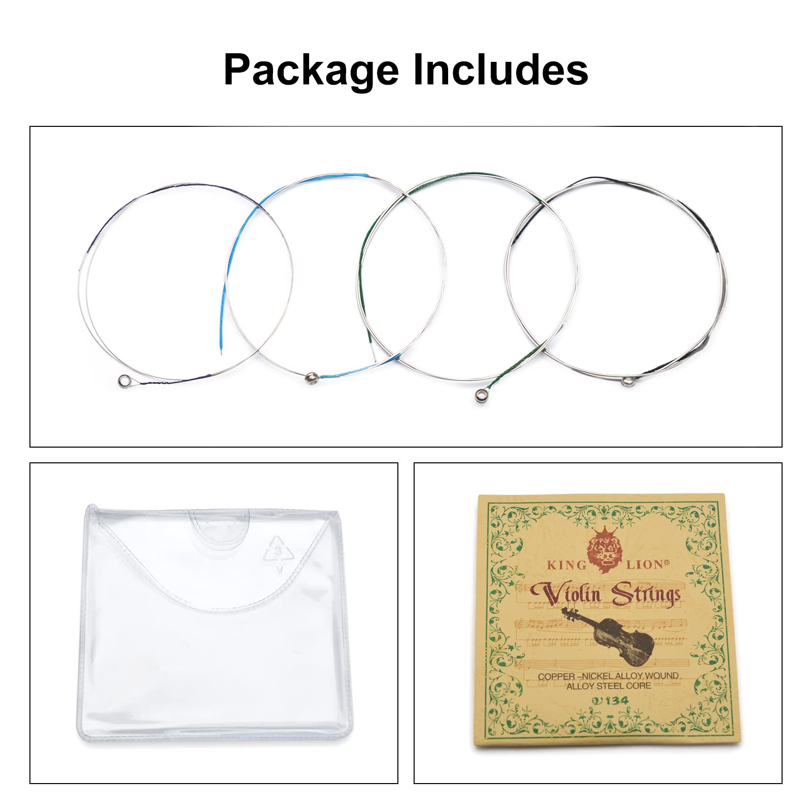 Maxcheer Violin String Copper Nickel Alloy Wound Alloy Steel Core .010 .033 Violin Parts