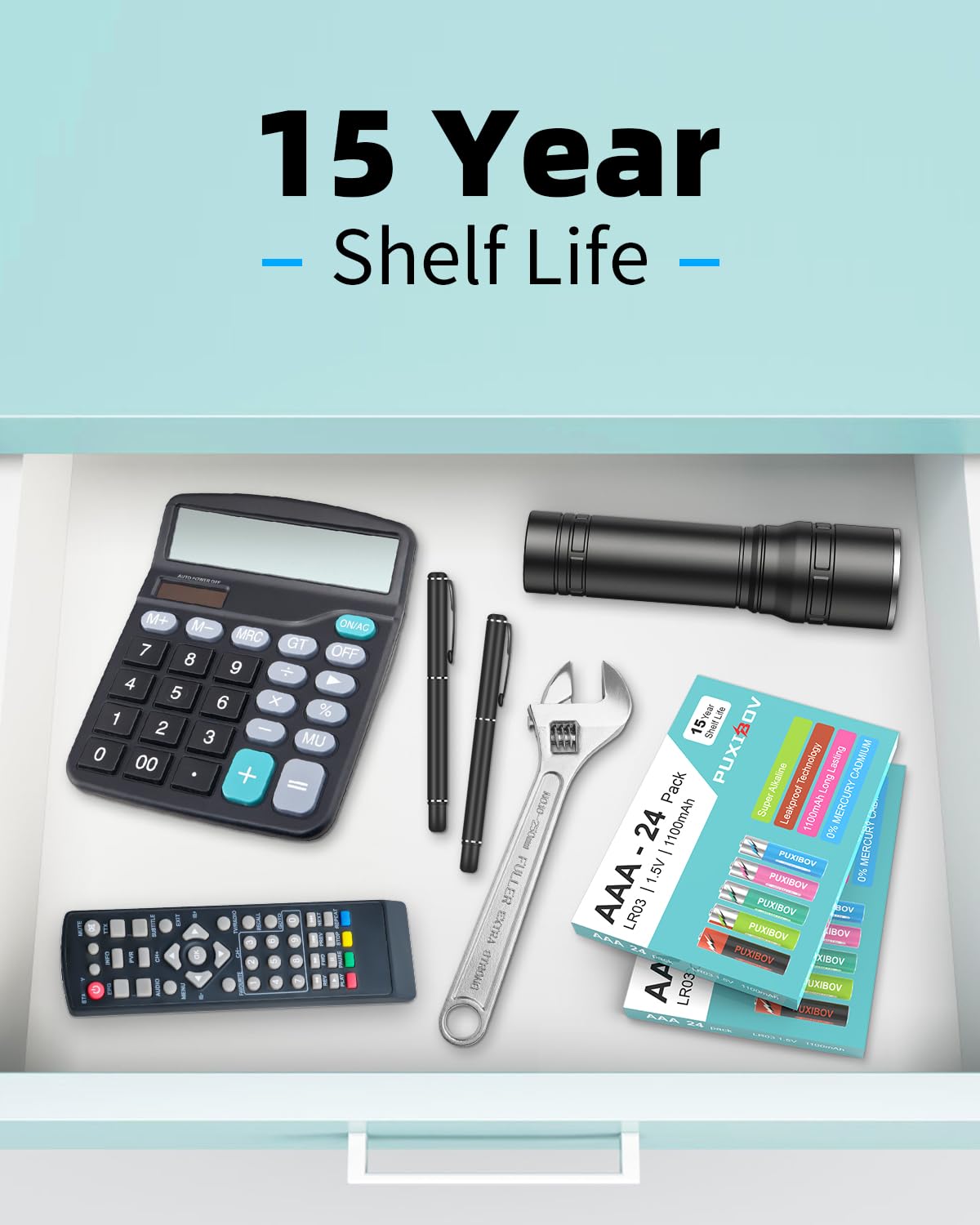 Puxibov Triple Aaa Batteries 24 Pack Battery: Alkaline Long-Lasting Batteries - Leakproof 1.5V Batteries - Lr03 Size Batteries F