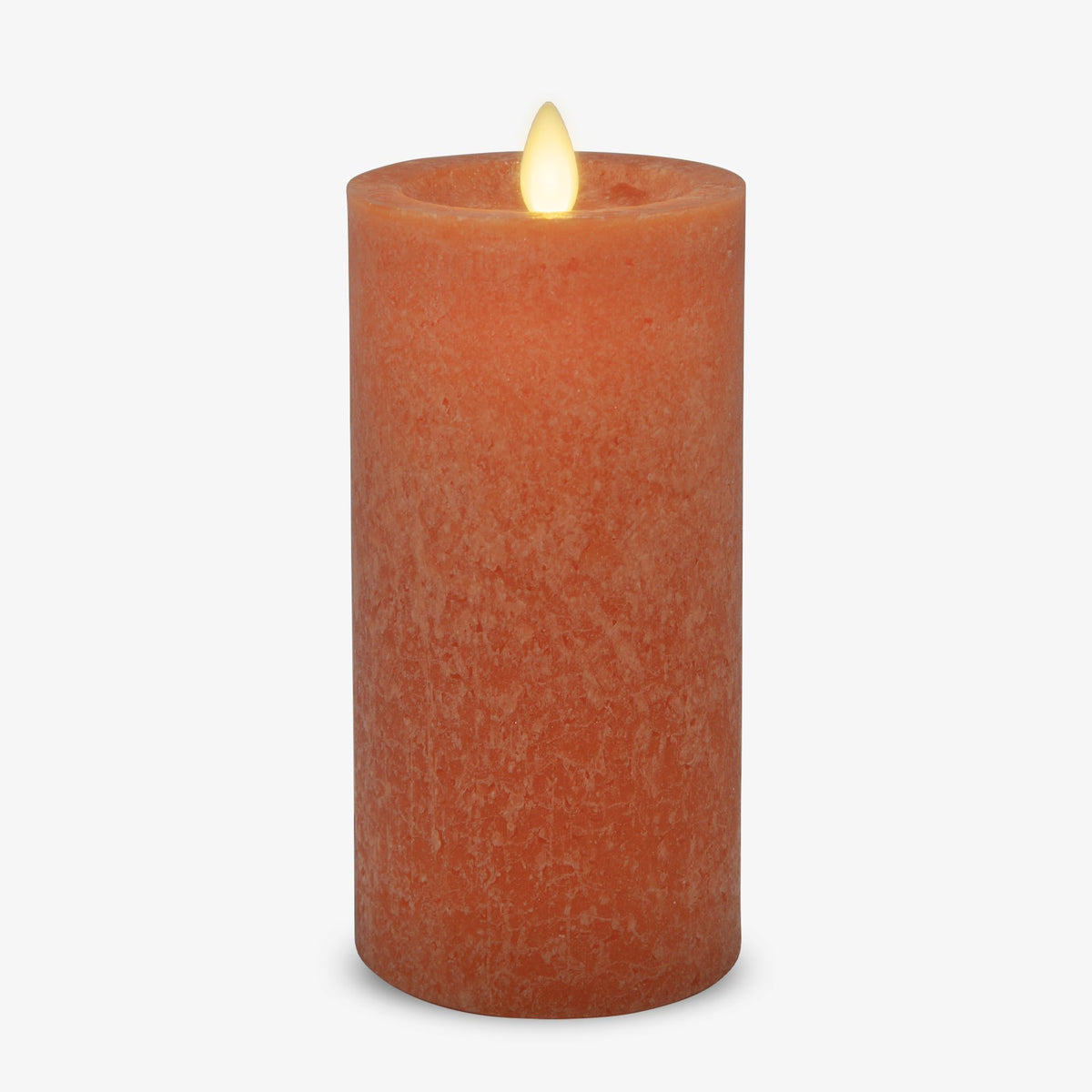 Luminara Sea Glass Flameless Candle, Harvest Pumpkin 3'' X 6.5'', Moving Led Flame Pillar With Timer, Battery Operated, Real Wax