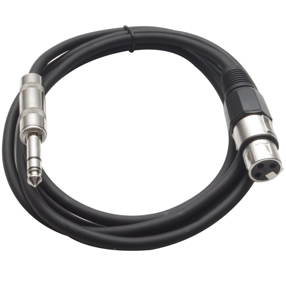 Seismic Audio - SATRXL-F6 - Black 6 XLR Female to 1/4 TRS Patch Cable