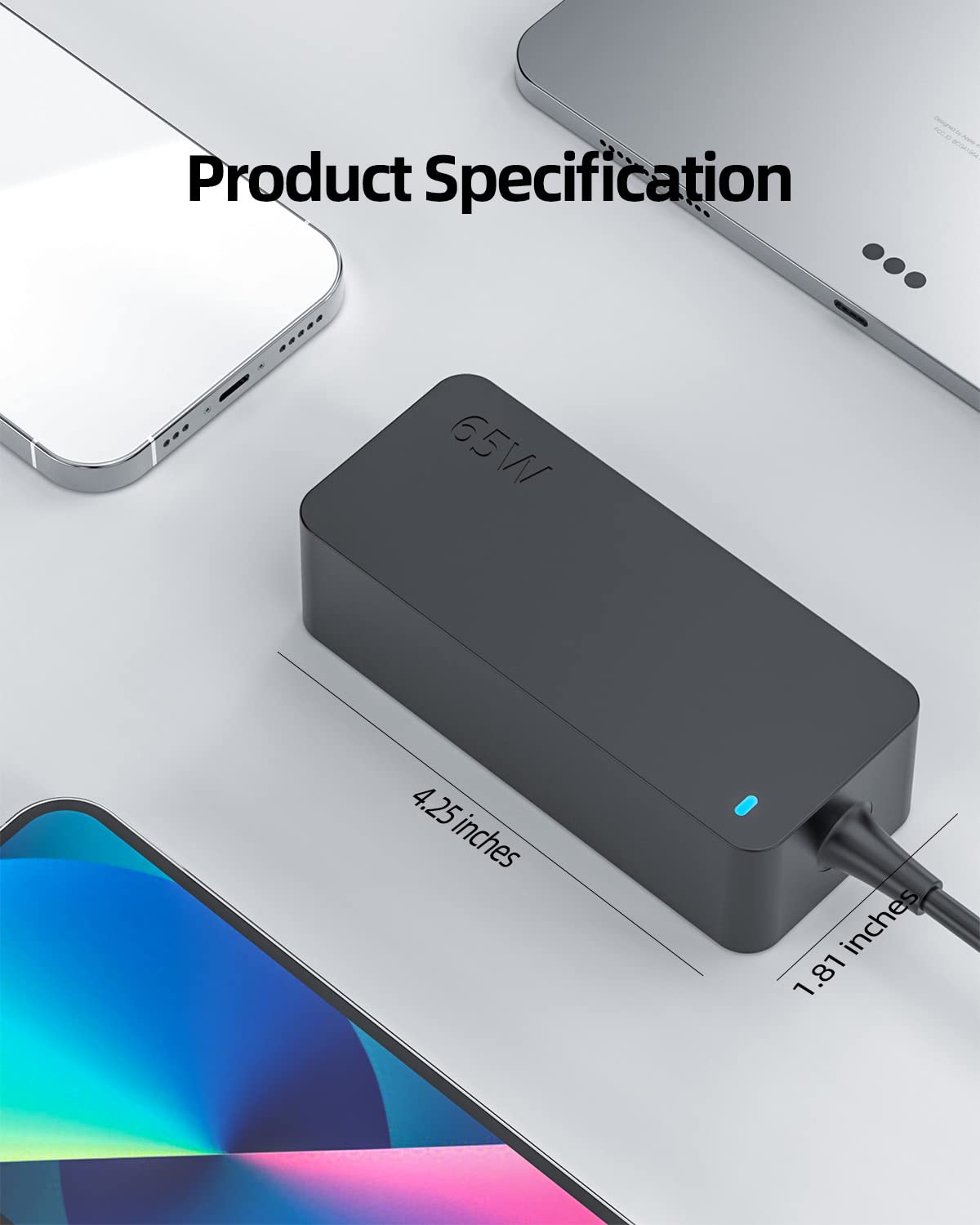 65W Usb C Ac Charger Fit For Lenovo Thinkpad X1 Carbon, X1 Yoga, X1 Tablet Series, X1 Carbon 5Th 6Th 7Th 8Th Gen, X1 Yoga 2Nd 3Rd 4Th 5Th, X1 Tablet 2Nd 3Rd Generation Laptop Power Supply Adapter Cord