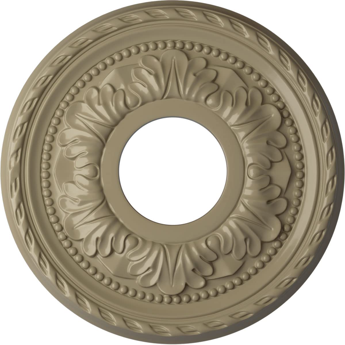 Ekena Millwork CM11PMGDF 11-3/8 x 3-5/8 x 7/8 Palmetto Ceiling Medallion, Gobi Desert