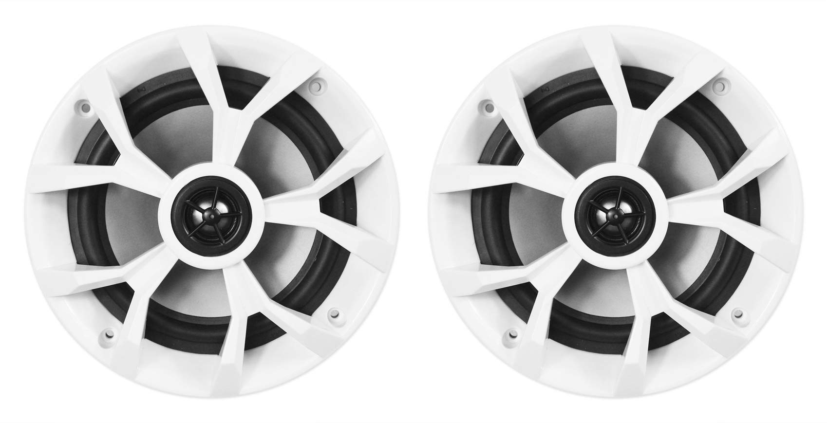 Rockville (4) Rkl65Mbw 6.5 700W Marine Boat Speakers W/Led+Black/White Grilles