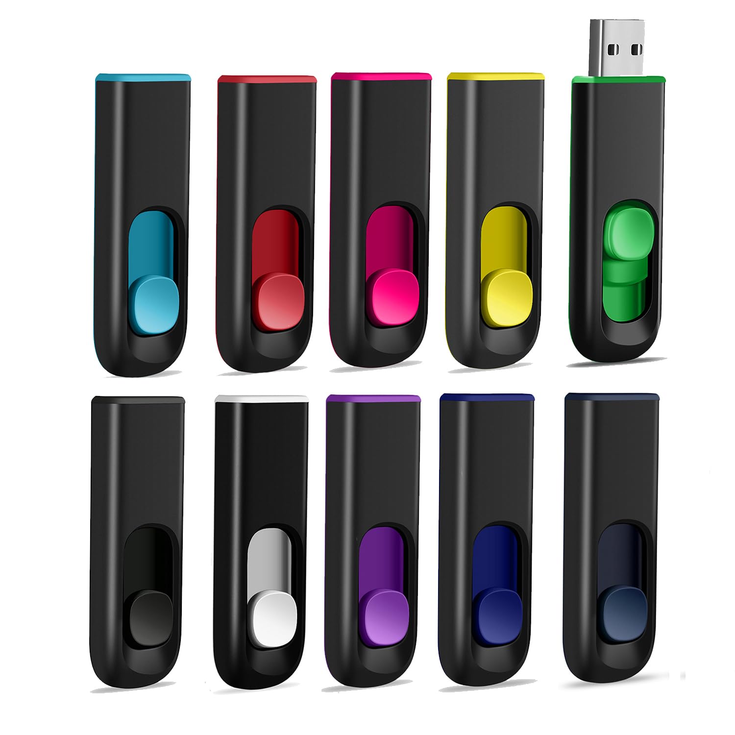 Makactua 10 Pack 16Gb Usb Flash Drive, Usb 2.0 Memory Stick Thumb Drive Pen Drives Jump Drive For Data Storage Multiple Colors