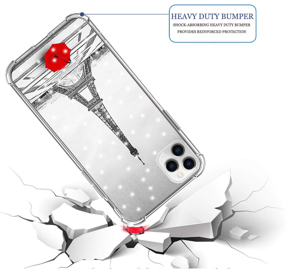 Iwone Case For Iphone 12 Pro Max Eiffel Tower Cute Rubber Durable Protective Skin Cover Patterned Compatible For Iphone 12 Pro M