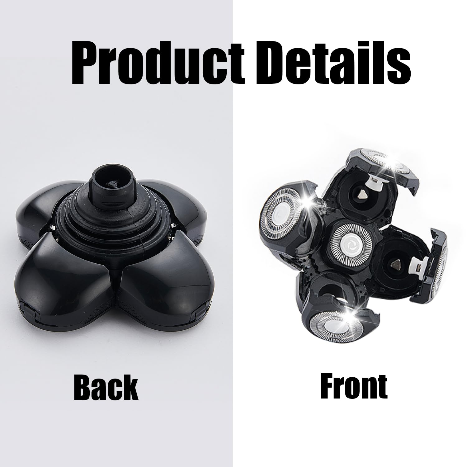 3Pcs Shaver Replacement Blades Compatible With Freedom Bald Men Head Shaver Kit,5 Head Shaver Heads For Bald Men Head And Face E