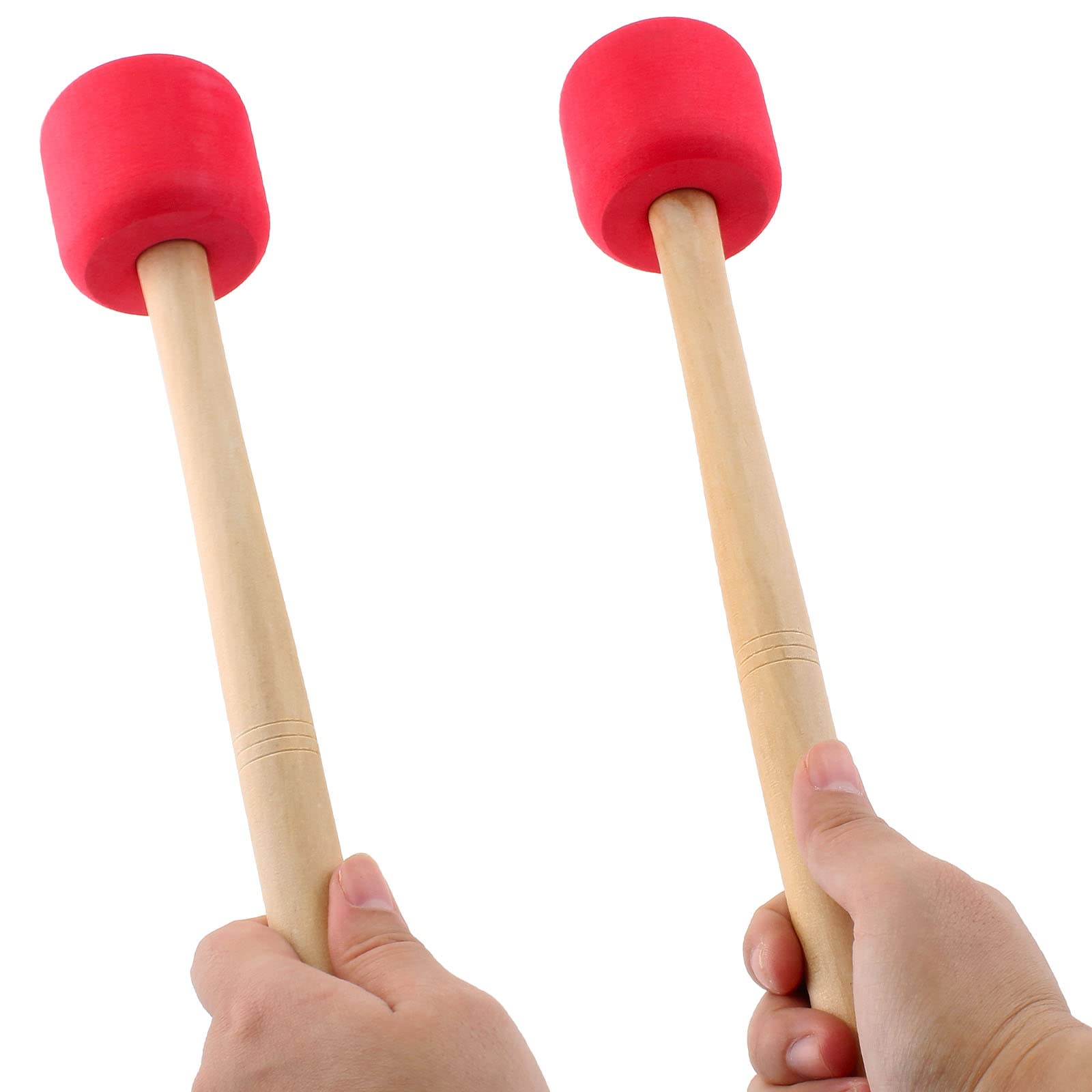 Jiozermi 2 Pcs Drum Mallet 12.8 Inches Length, Hard Foam Rubber Drum Stick, Anti Slip Bass Percussion Sticks, Instrument Band Ac