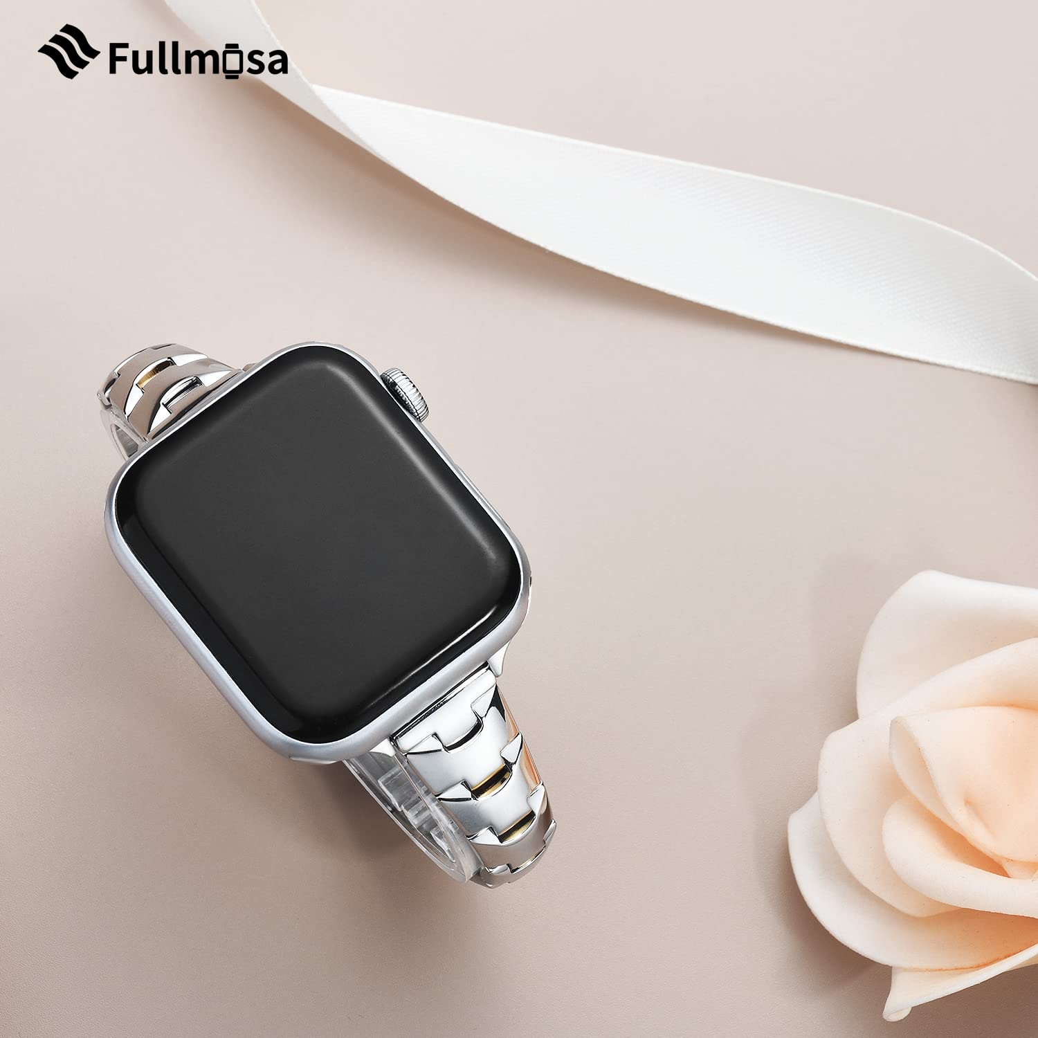 Fullmosa Compatible With Apple Watch Band Stainless Steel 41Mm 40Mm 38Mm 49Mm 45Mm 44Mm 42Mm,Women Slim Band For Iwatch Ultra2/U