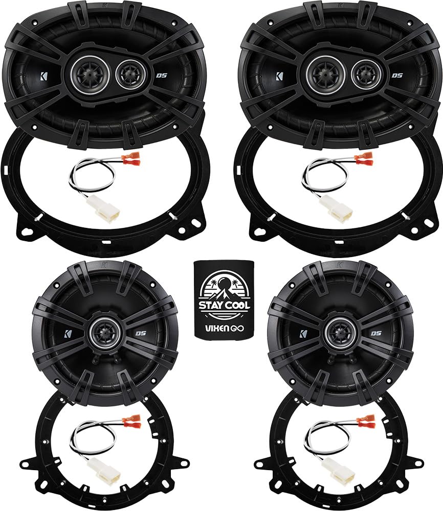 KICKER Front and Rear Door 6x9 & 6.5 Speakers Kit for Toyota 4Runner 03-24 Upgrade Kit - 2 Pairs of DS Series 6x9 and 6 1/2 Inch