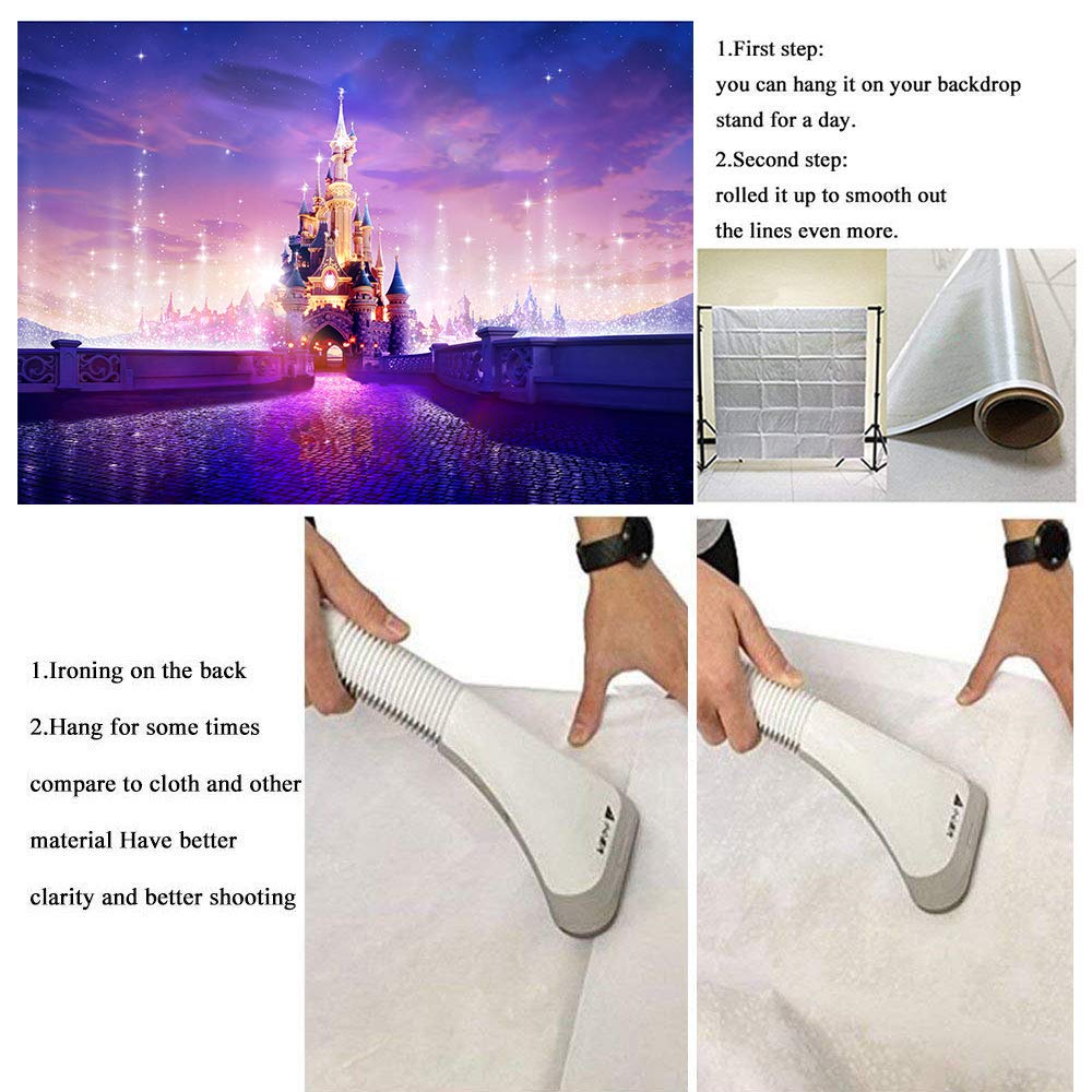 Mtmety Fantasy Purple Cartoon Castle Background For Birthday Party 7X5Ft Fairy Wallpaper Photo Booth Props Lsme1471