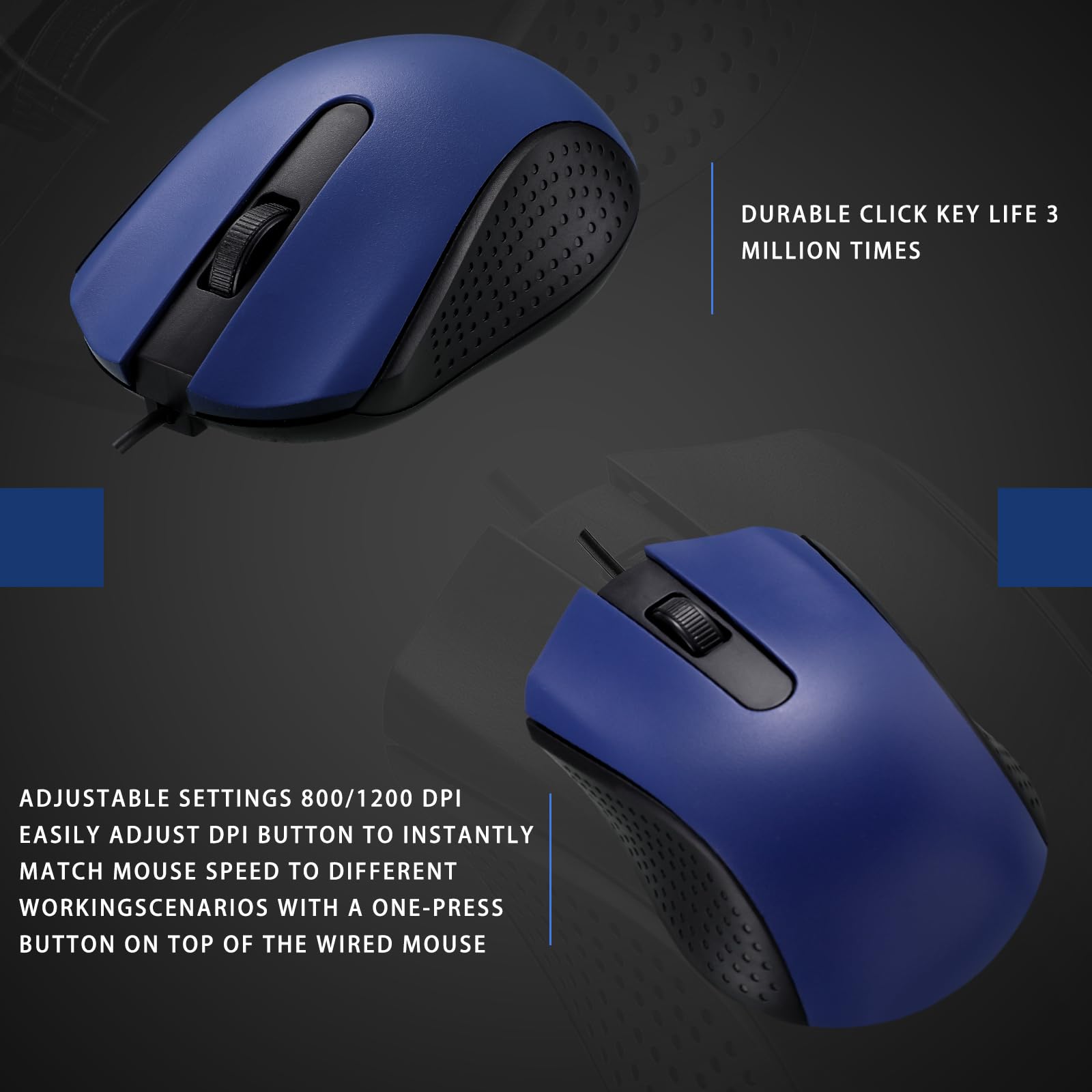 Hoteam 12 Pcs Wired Computer Mouse Bulk Cord Usb Computer Mice Ergonomic Wired Mouse For Pcs, Computers, Laptops, Gaming Office