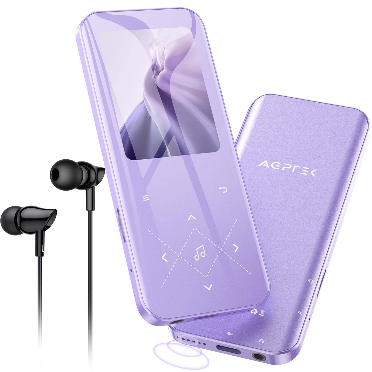 32Gb Mp3 Player With Bluetooth 5.3, Agptek A09X 2.4'' Screen Portable Music Player With Speaker Lossless Sound With Fm Radio, Vo