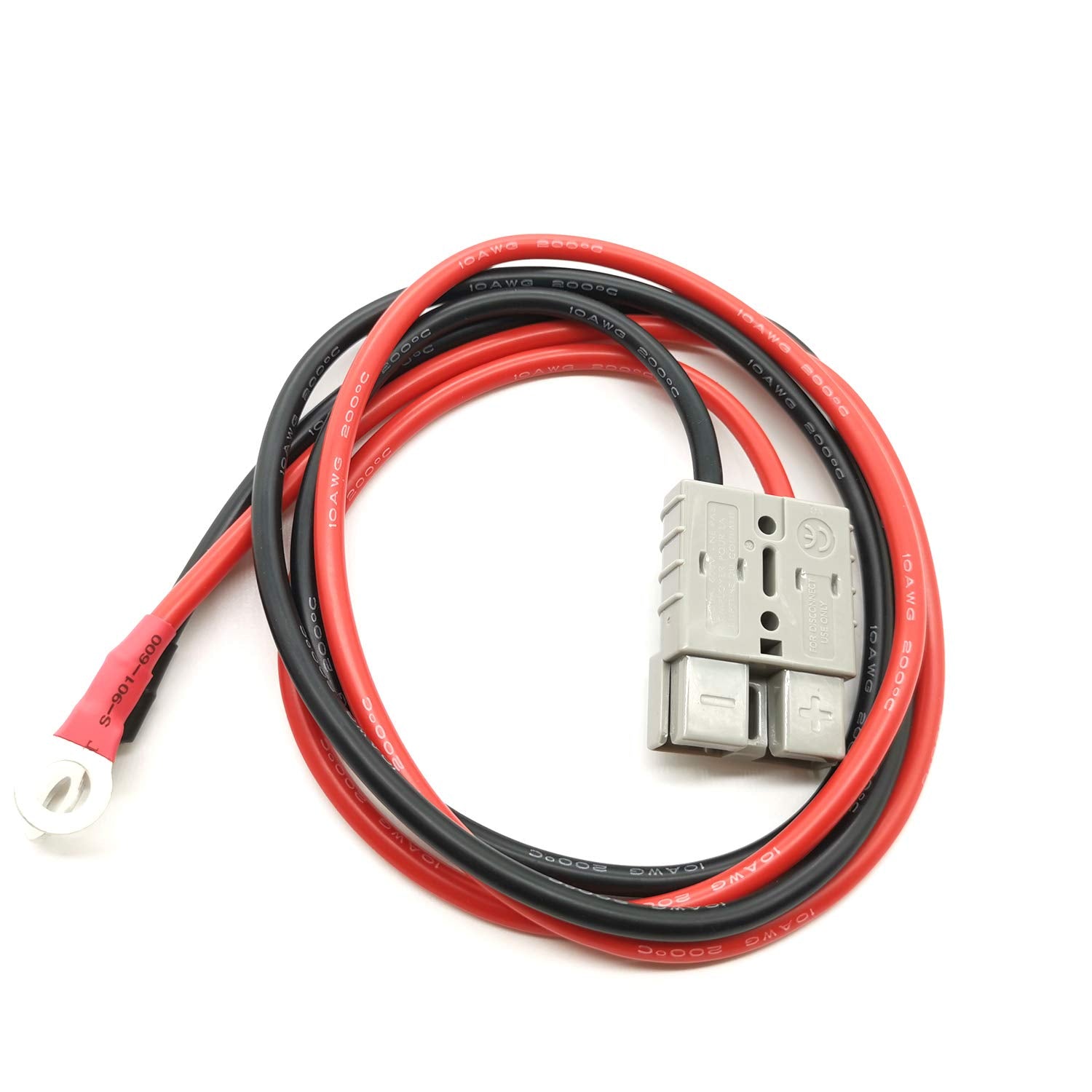 Ayecehi Ring Terminal Connector Extension Cable 10Awg Battery Adapter Cable,With O Type Terminal And 45A Connector [1 M/3.3Ft]