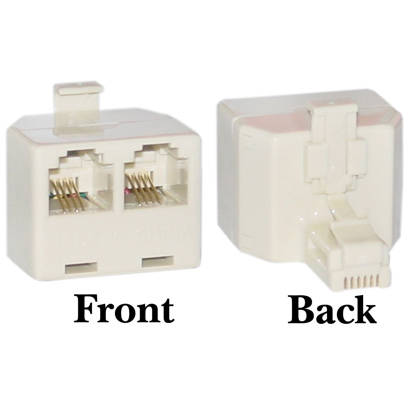 Cablewholesale Phone Splitter (Straight), Rj11 6P4C Male To 2 Rj11 6P4C Female
