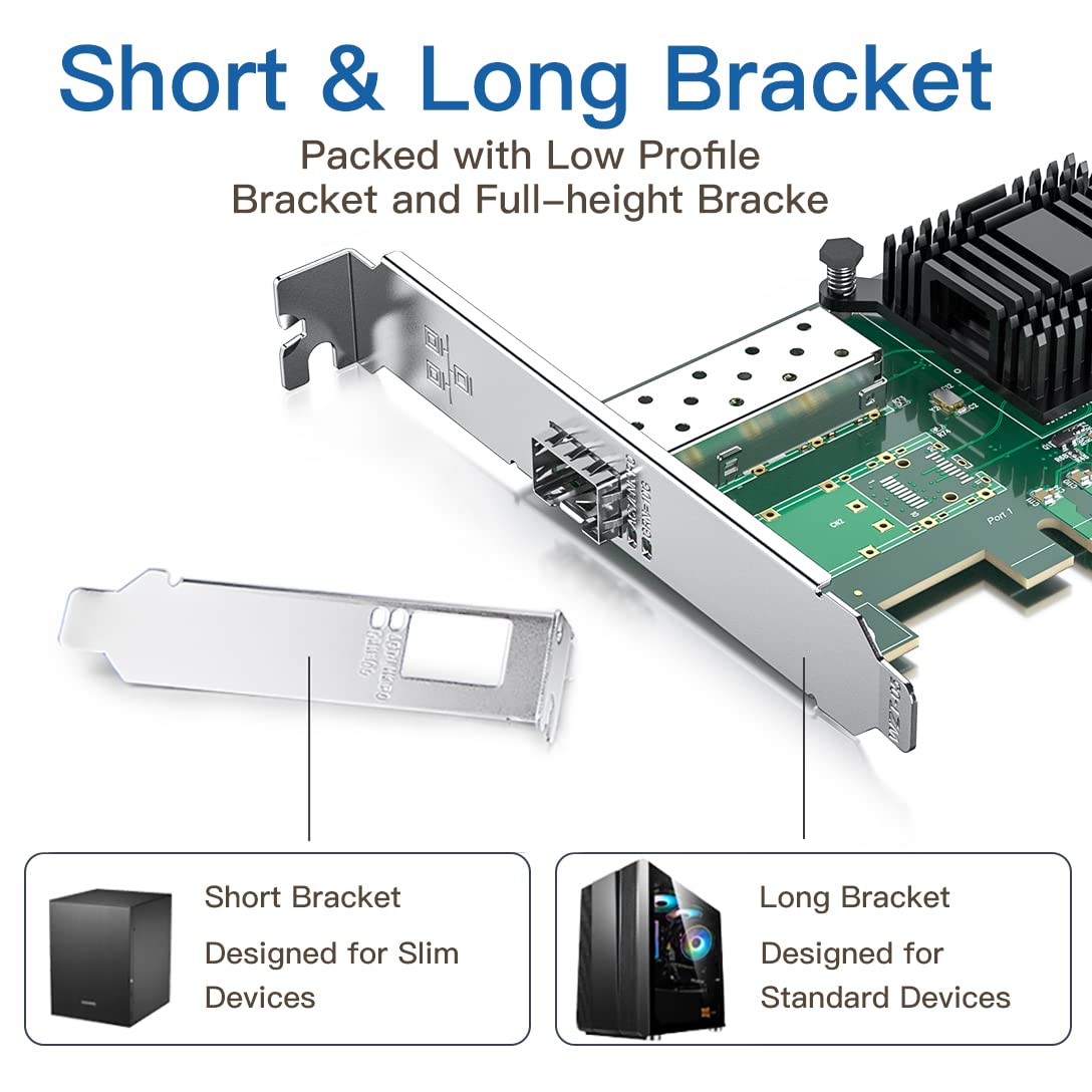 10Gb Sfp+ Pci E Network Card Nic, Compare To Intel X520 Da1, With Intel 82599En Chip, Single Sfp+ Port, Pci Express X8, Ethernet