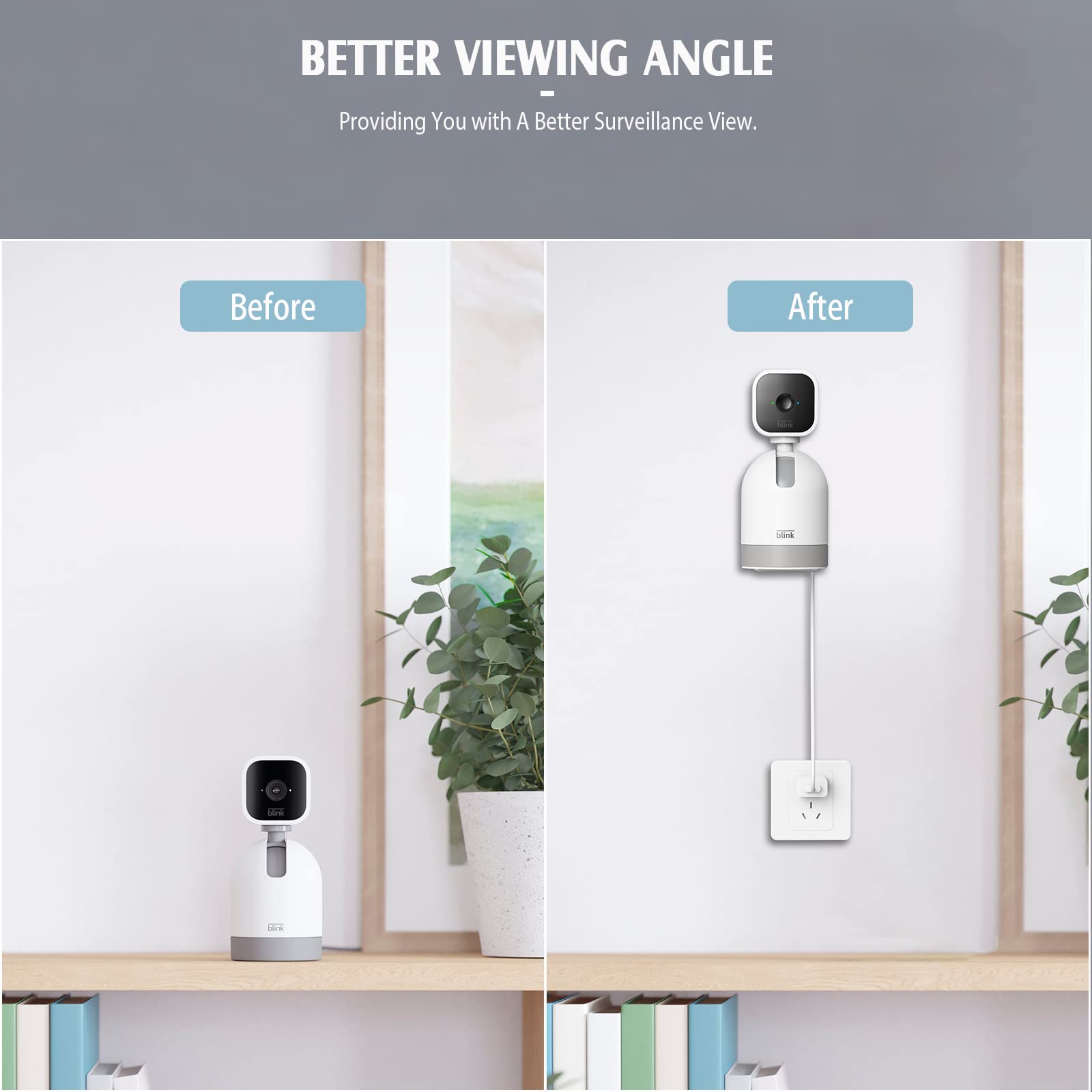 Puuuci Wall Mount For Blink Mini Pan Tilt Camera/Wyze Cam Pan V3&V2 / Eufy Security Solo Indoorcam P24   Wyze/Blink/Eufy Securit