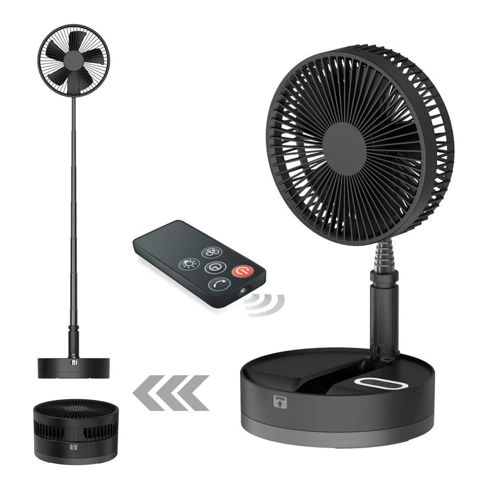 Un Unitedtime Foldable Fan Foldaway Oscillating With Remote Control, 10800Mah Battery Operated Fans, Portable For Outdoor, Court