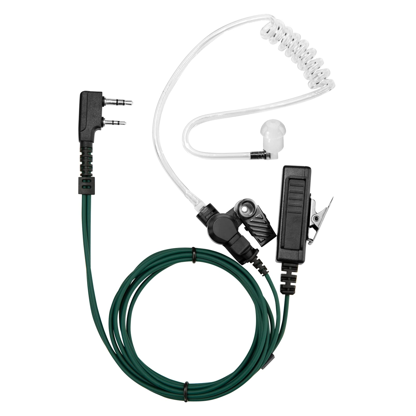 Leimaxte Two Way Radio Headset Compatible With Baofeng, Kenwood 2 Pin Walkie Talkie Surveillance Acoustic Tube Earpiece With Mic Ptt, Camouflage Cable