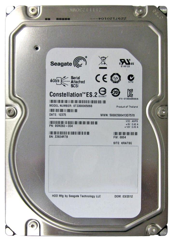 Seagate Constellation 3TB ES.2 ST33000650SS 3.5' Enterprise SAS Hard Drive