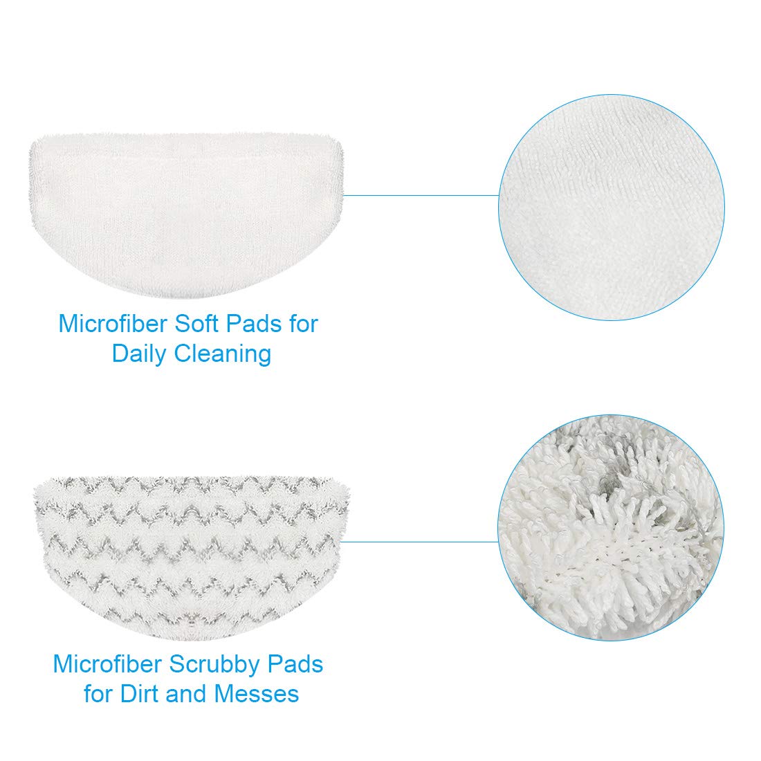 4 Pack Steam Mop Pads Replacement For Bissell Powerfresh Steam Mop 1940 1440 1544 1806 2075 Series, Model 5938 19402 19404 19408