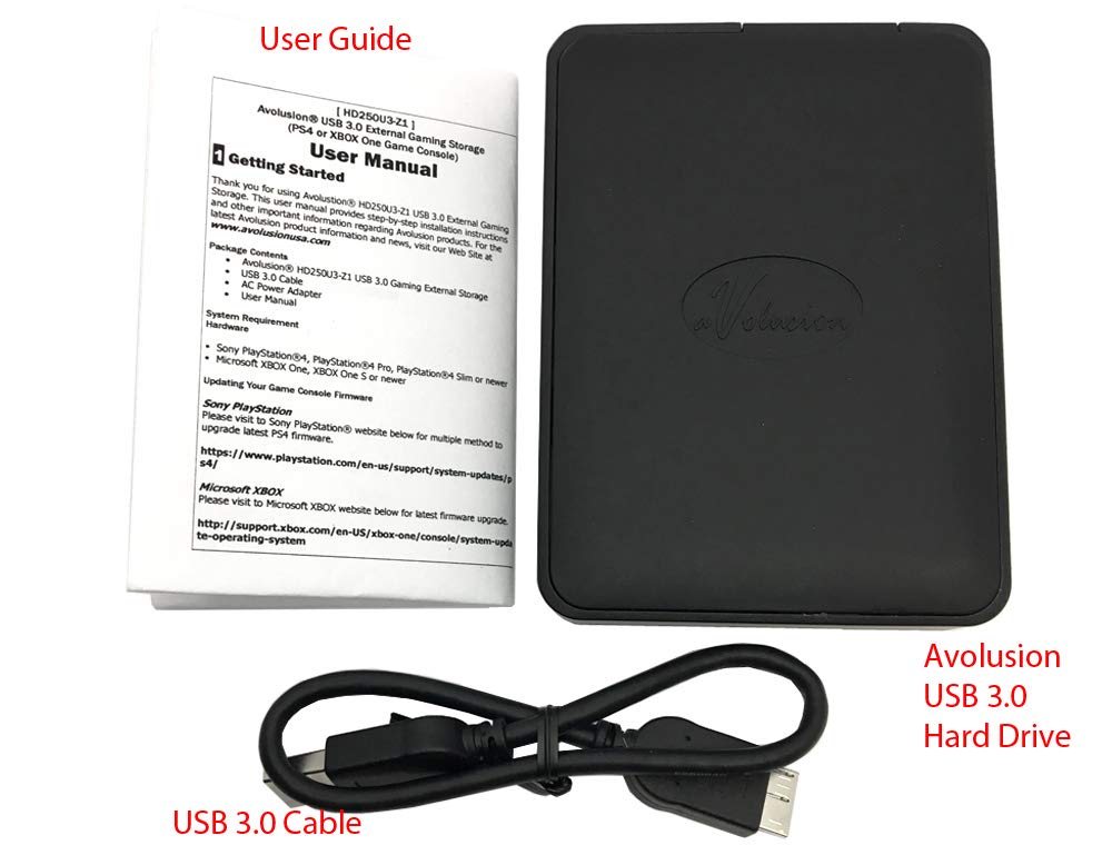Avolusion 1Tb Usb 3.0 Portable Ps4 External Hard Drive (Ps4 Pre Formatted) Hd250U3 X1 1Tb Ps   2 Year Warranty