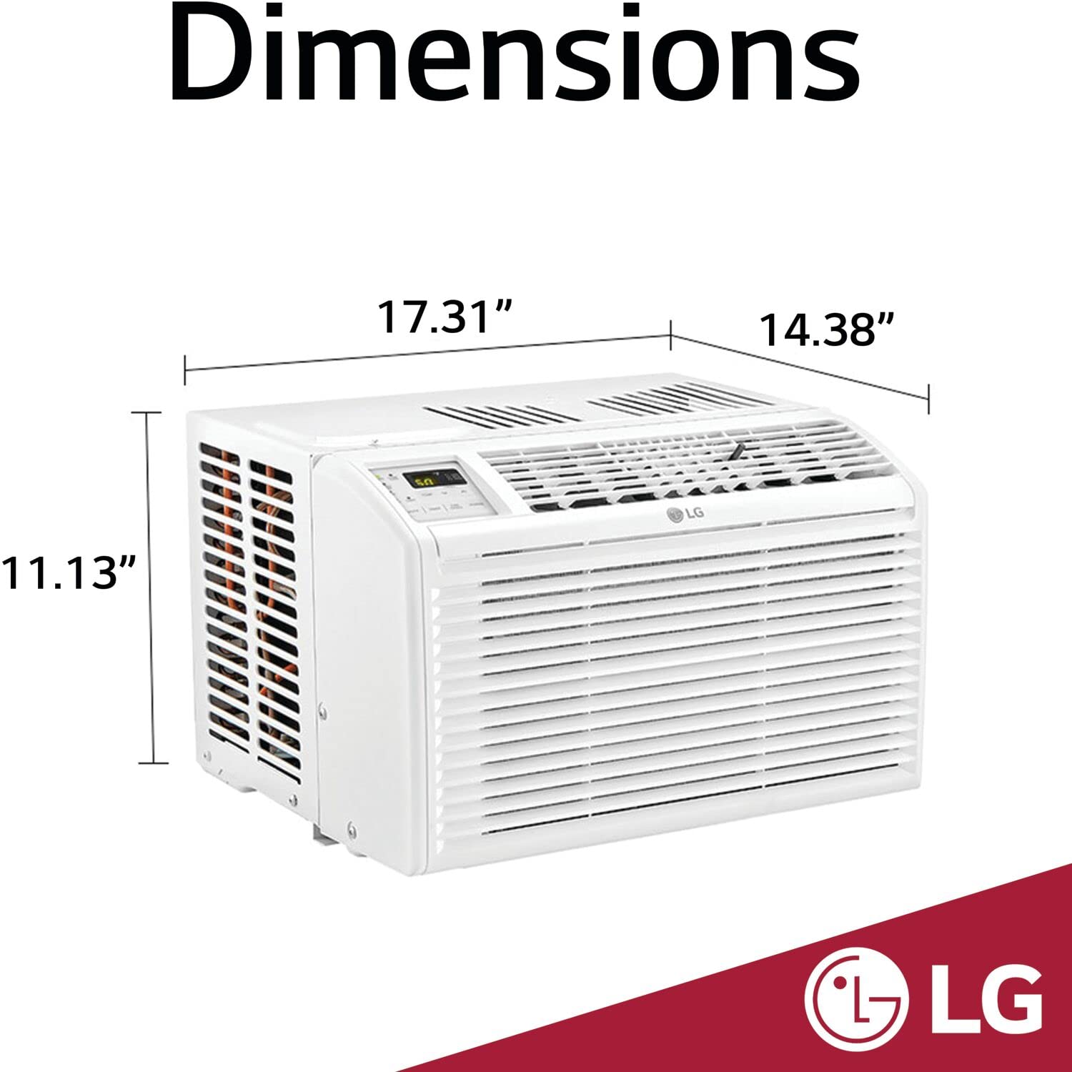Lg 6,000 Btu Window Air Conditioner, 115V, Cools 250 Sq.Ft. For Bedroom, Den, Living Room, Quiet Operation, With Remote, 2 Cooli