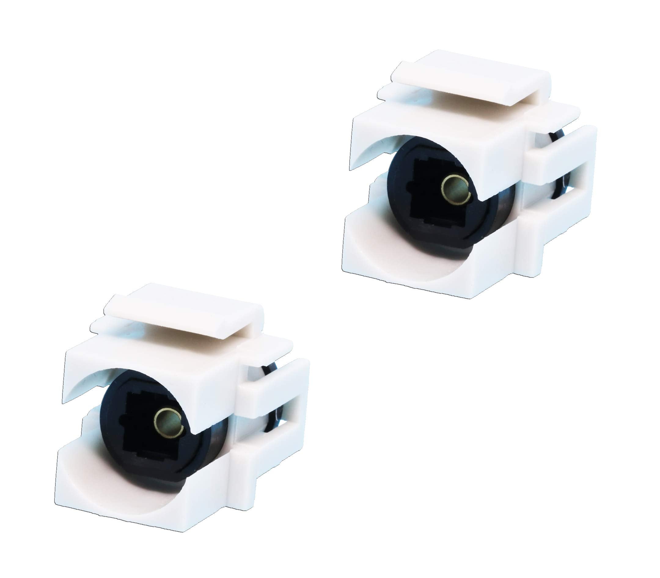 Diytech Toslink Keystone Jack, Female To Female Spdif Coupler, Includes Optical Audio Cable, White (2 Pack)