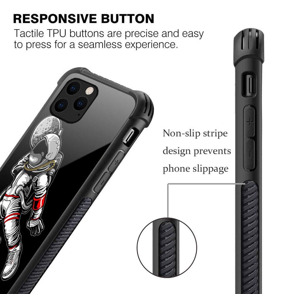 ZHEGAILIAN Phone Case for iPhone 13 Mini Astronaut Dunk Design TPU Organic Glass 5.4 inch