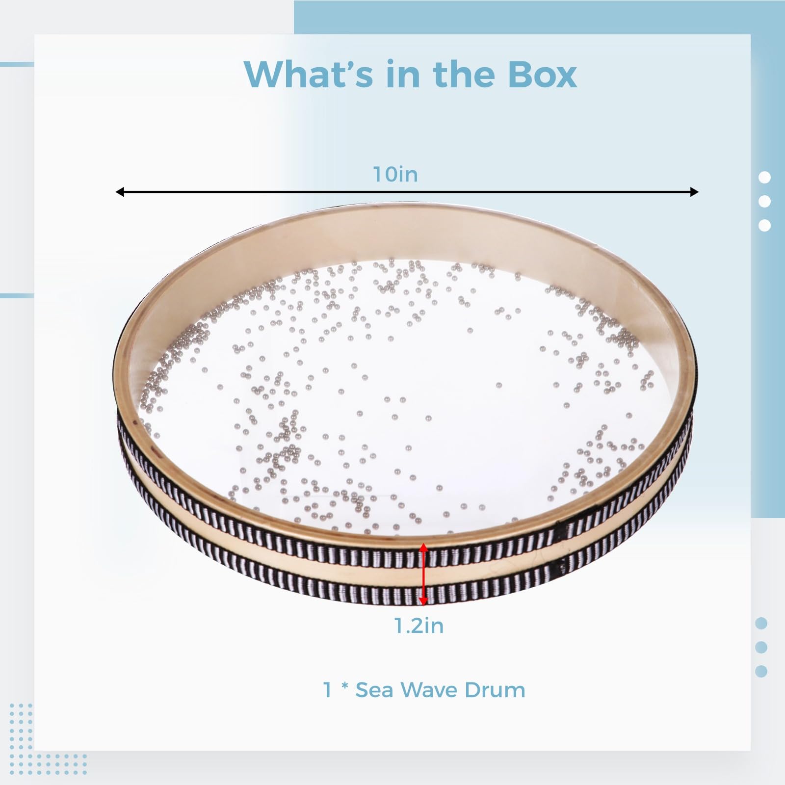 10 Inch Ocean Drum   Sea Wave Drum, Ocean Sound Drum, Natural Sound Musical Instrument, Musical Sound Healing Instrument For Rel