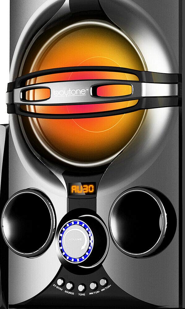 Boytone Bt 324F, 2.1 Bluetooth Powerful Home Theater Speaker Systems, With Fm Radio, Sd Usb Ports, Digital Play Back, 40 Watts, Rgb Light, Full Function Remote Control, Smartphone, Tablet