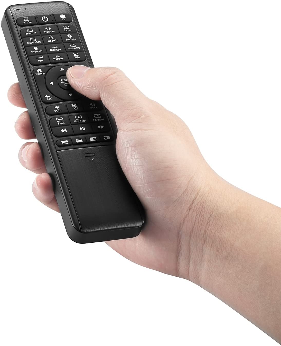 Pepper Jobs W10 Gyro Air Tv Remote,Qwerty Keyboard Fly Mouse For Win 11/10, Led Backlit Keyboard Mini Pc Controller, 6 Axis Gyro