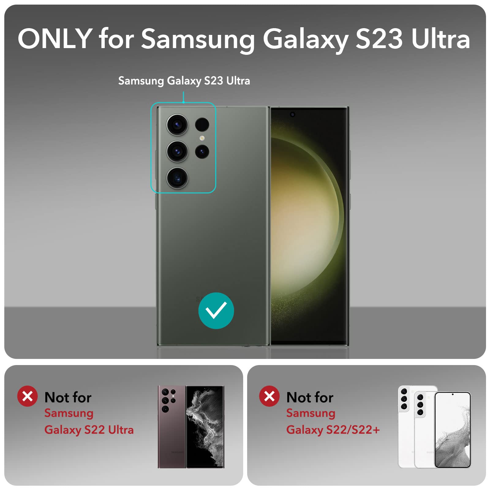 Esr For Samsung Galaxy S23 Ultra Camera Lens Protector, Samsung S23 Ultra Accessories, Scratch Resistant Ultra Thin Tempered Gla