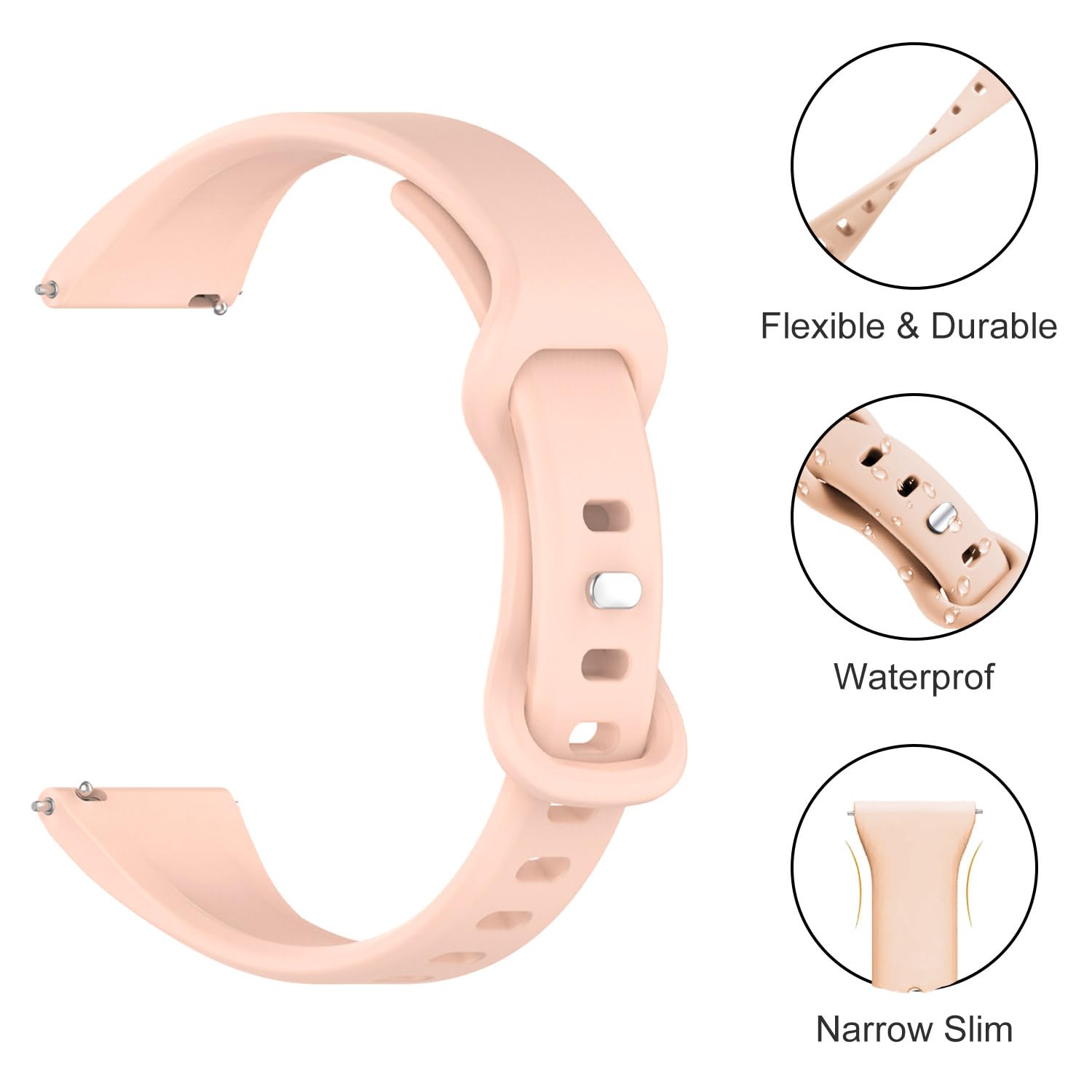 Lzwldan 2 Pack Slim Watch Bands Compatible With Enomir Id208Bt/Aeac Id208Bt Smart Watch,Soft Sport Replacement Strap For Konitee