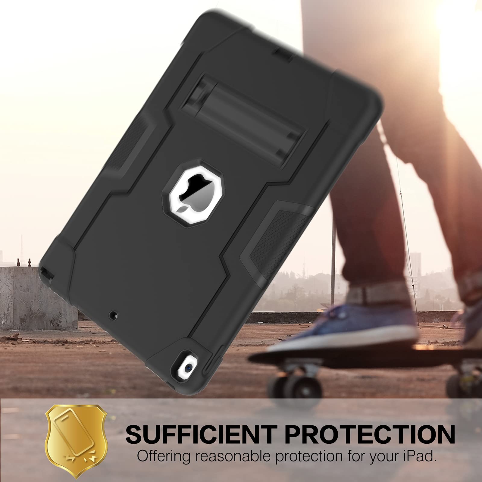 Bentoben For Ipad Air 3 2019 Case, Ipad Pro 10.5'' 2017 Case, 3 Layers Heavy Duty Rugged Shockproof Kickstand Sturdy Protective