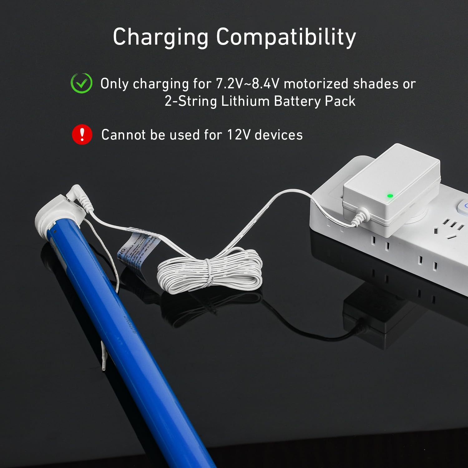 Rollerhouse 8.4V 1A Li Ion Battery Charger Power Adapter For 7.2V,7.4V 8.4V Device, With Led Indicator 3.5X1.35Mm Male Plug Conn